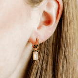 Huggie Charm Earring - Edith Clear Gold | LINNY CO - Grayce's Boutique
