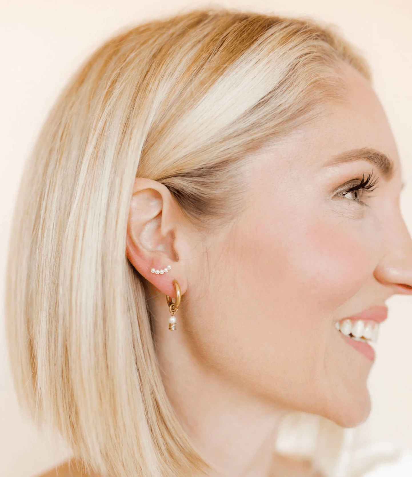 Huggie Charm Earrings Jo Gold | LINNY CO - Grayce's Boutique