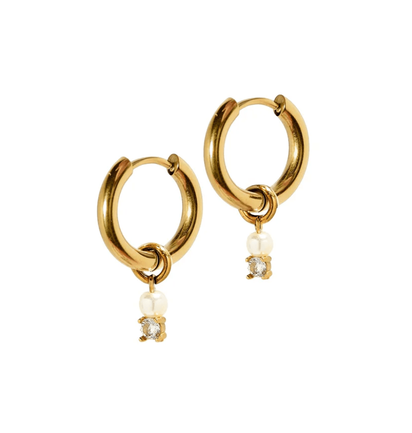 Huggie Charm Earrings Jo Gold | LINNY CO - Grayce's Boutique