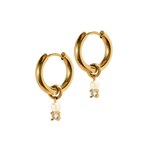 Huggie Charm Earrings Jo Gold | LINNY CO - Grayce's Boutique