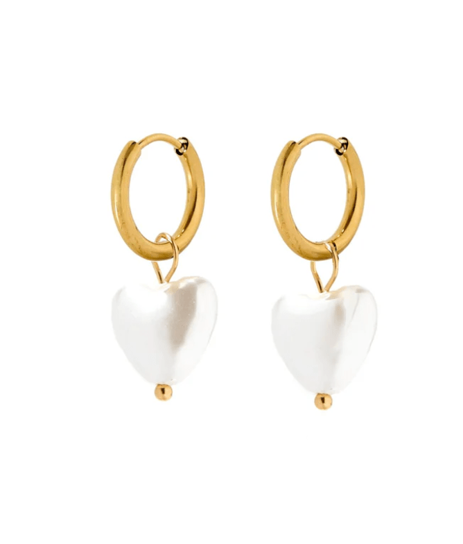 Huggie Charm Earrings - Willa Heart Gold | LINNY CO - Grayce's Boutique