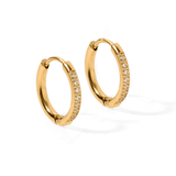 Huggie Earrings - Scarlett Hoop Gold 12 MM CZ | LINNY CO - Grayce's Boutique