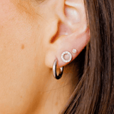 Huggie Earrings | Scarlett Hoop Silver 12MM | LINNY CO - Grayce's Boutique