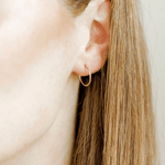 Huggie Infinity Hoop Earrings - Ava Gold 12 MM | LINNY CO - Grayce's Boutique