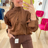 In Love Mocha Tie Top - Grayce's Boutique