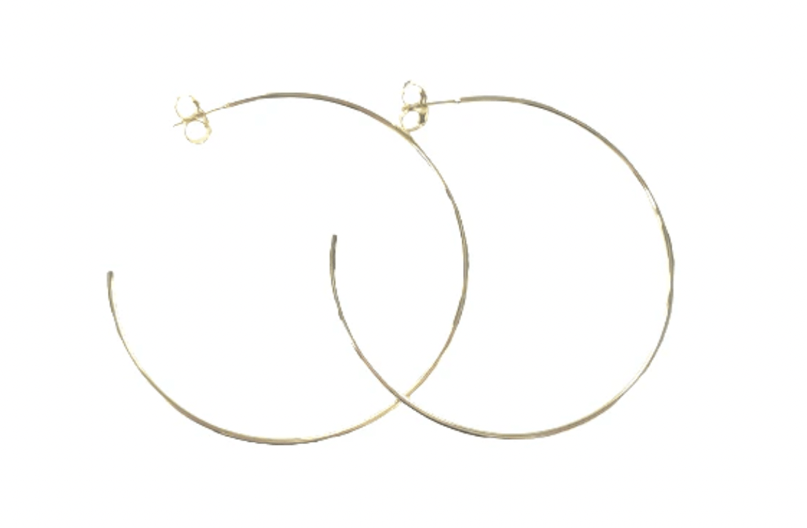 Jillian Hoops - Shiny Gold Plated - MainStreet Clothing Co.