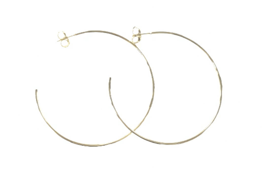 Jillian Hoops - Shiny Gold Plated - MainStreet Clothing Co.
