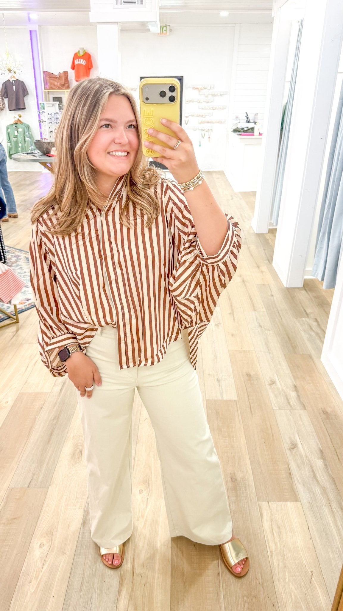 Just For You Stripe Blouse - Grayce's Boutique