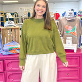 Keep Secrets Olive Sweater - Grayce's Boutique
