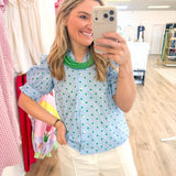 Kelly Dotted Blouse - Grayce's Boutique
