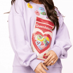Lavender Queenhearts Candy Box Sweatshirt | Queen of Sparkles - MainStreet Clothing Co.