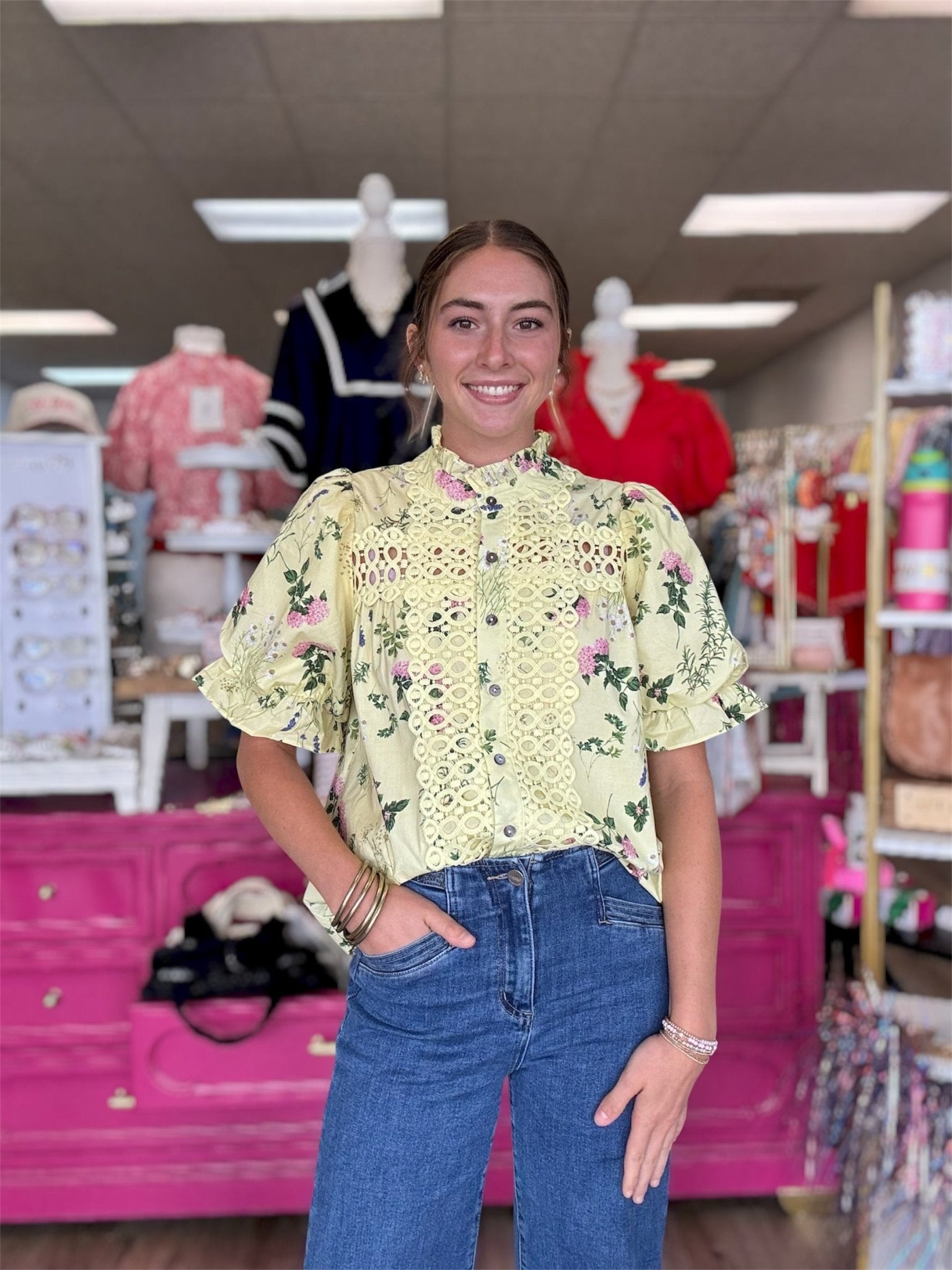 Lemon Garden Blouse - Grayce's Boutique