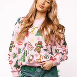 Light Pink Christmas Icon Sweatshirt | Queen of Sparkles - MainStreet Clothing Co.