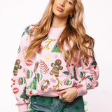 Light Pink Christmas Icon Sweatshirt | Queen of Sparkles - MainStreet Clothing Co.