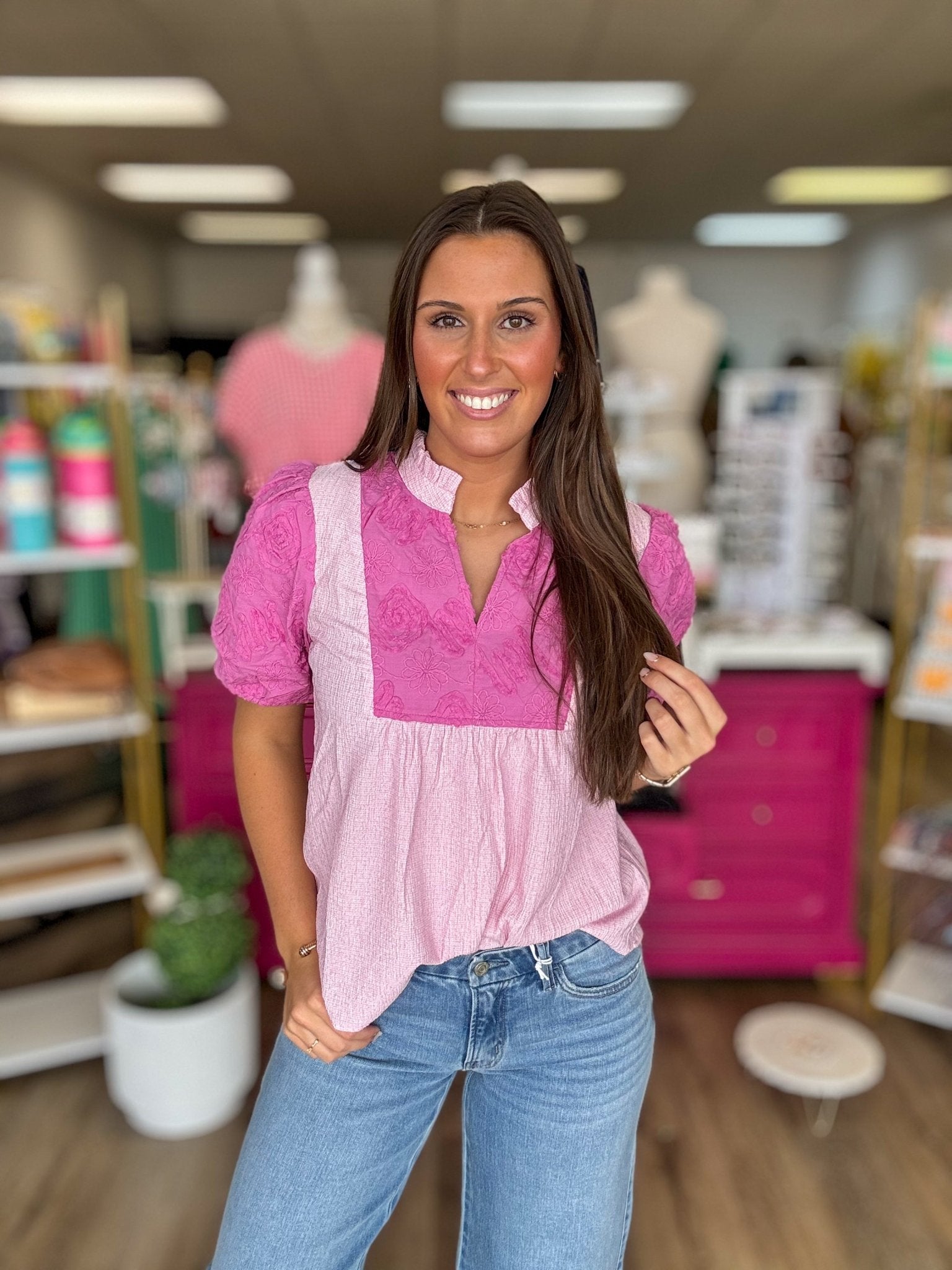 Lucy Pink Blouse - Grayce's Boutique