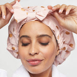 Luxury Shower Cap - Blush Dot - Grayce's Boutique