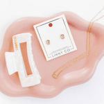 Madison Gold Clear Screwback Stud Earrings | LINNY CO - Grayce's Boutique