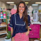 Maritime Trim Top - Grayce's Boutique
