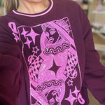 Maroon & Pink Logo Sweatshirt | Queen of Sparkles - MainStreet Clothing Co.