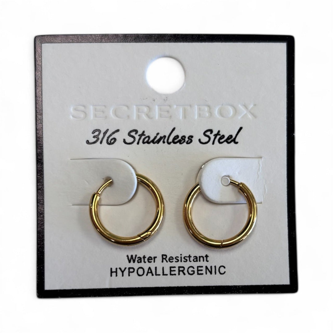 Mini Clasp Gold Hoop - MainStreet Clothing Co.