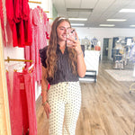 Mini Polka Dot Ivory Denim | Poppy & Pine - Grayce's Boutique
