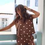 Mocha Polka Dot Tank | Poppy & Pine - Grayce's Boutique