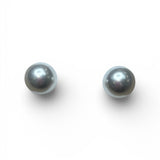 Two gray pearls on a white background.