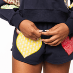Navy Multi Embroidered Heart Shorts | Queen of Sparkles - MainStreet Clothing Co.