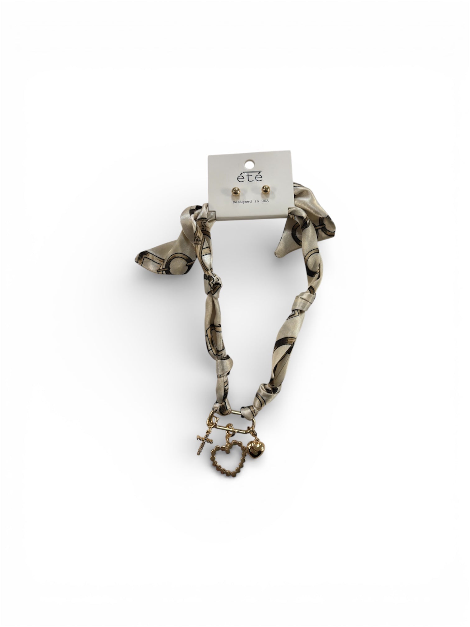 Neutral Scarf Charm Necklace - MainStreet Clothing Co.