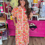Orange Blossom Midi Dress - Grayce's Boutique