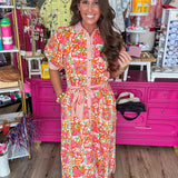 Orange Blossom Midi Dress - Grayce's Boutique