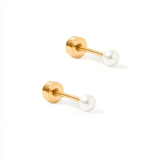 Payton Pearl White Screwback Stud Earrings 3MM | LINNY CO - Grayce's Boutique
