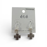 Pearl Cross Drop Earrings - MainStreet Clothing Co.