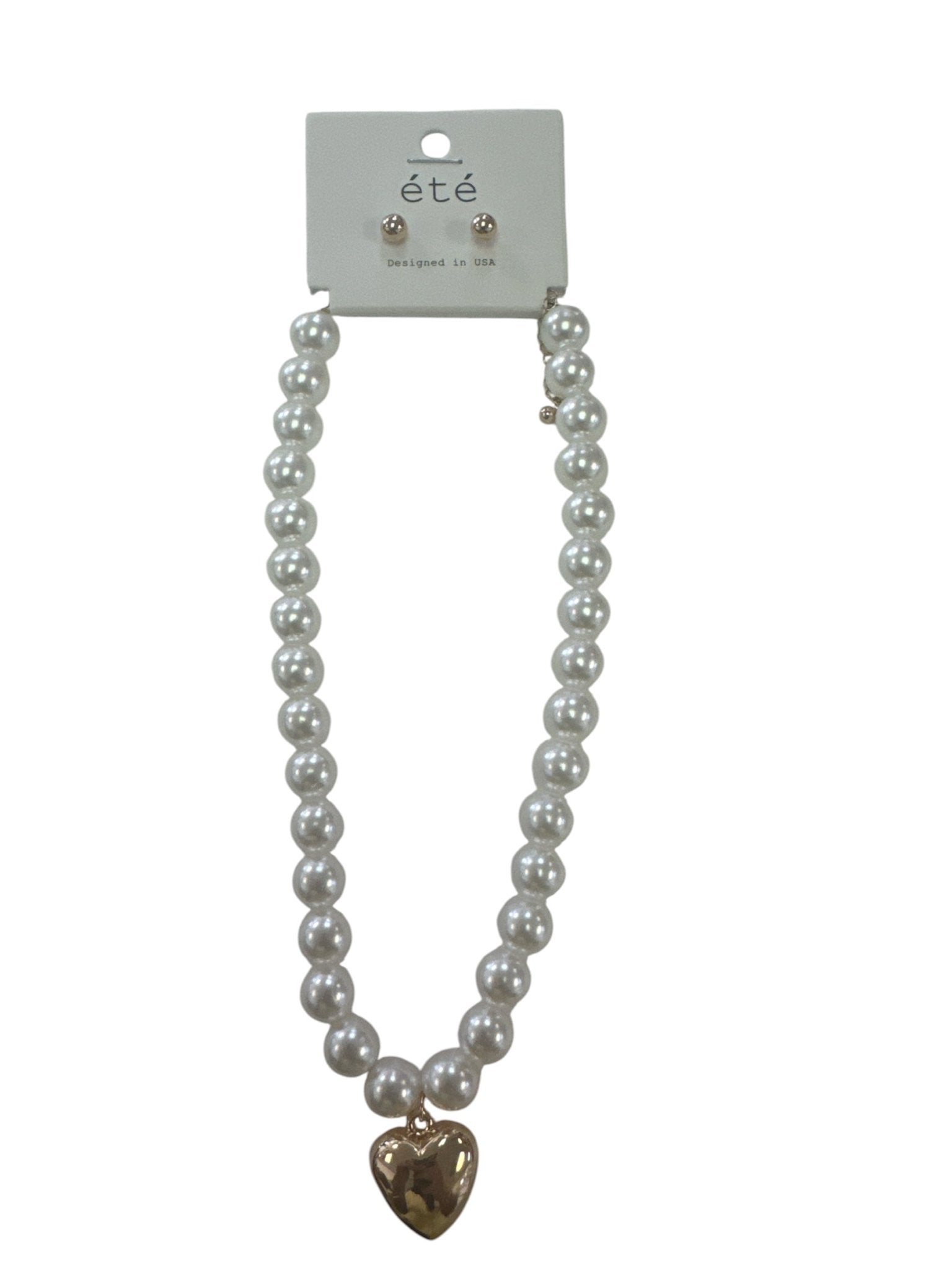 Pearled Heart Necklace - Grayce's Boutique