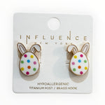 Polka Dotted Bunny Studs - Grayce's Boutique