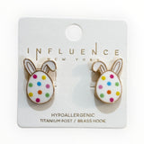 Polka Dotted Bunny Studs - Grayce's Boutique