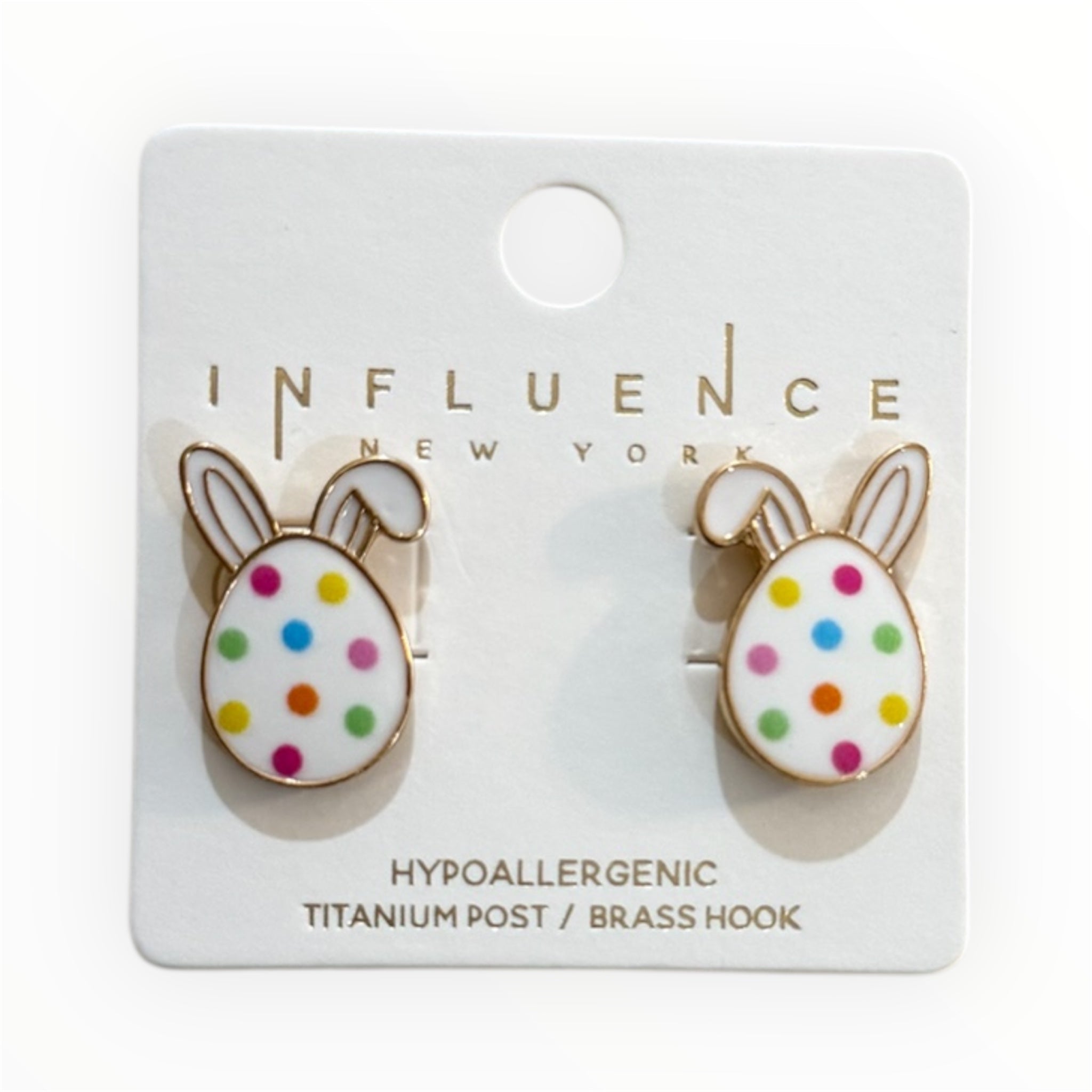 Polka Dotted Bunny Studs - Grayce's Boutique