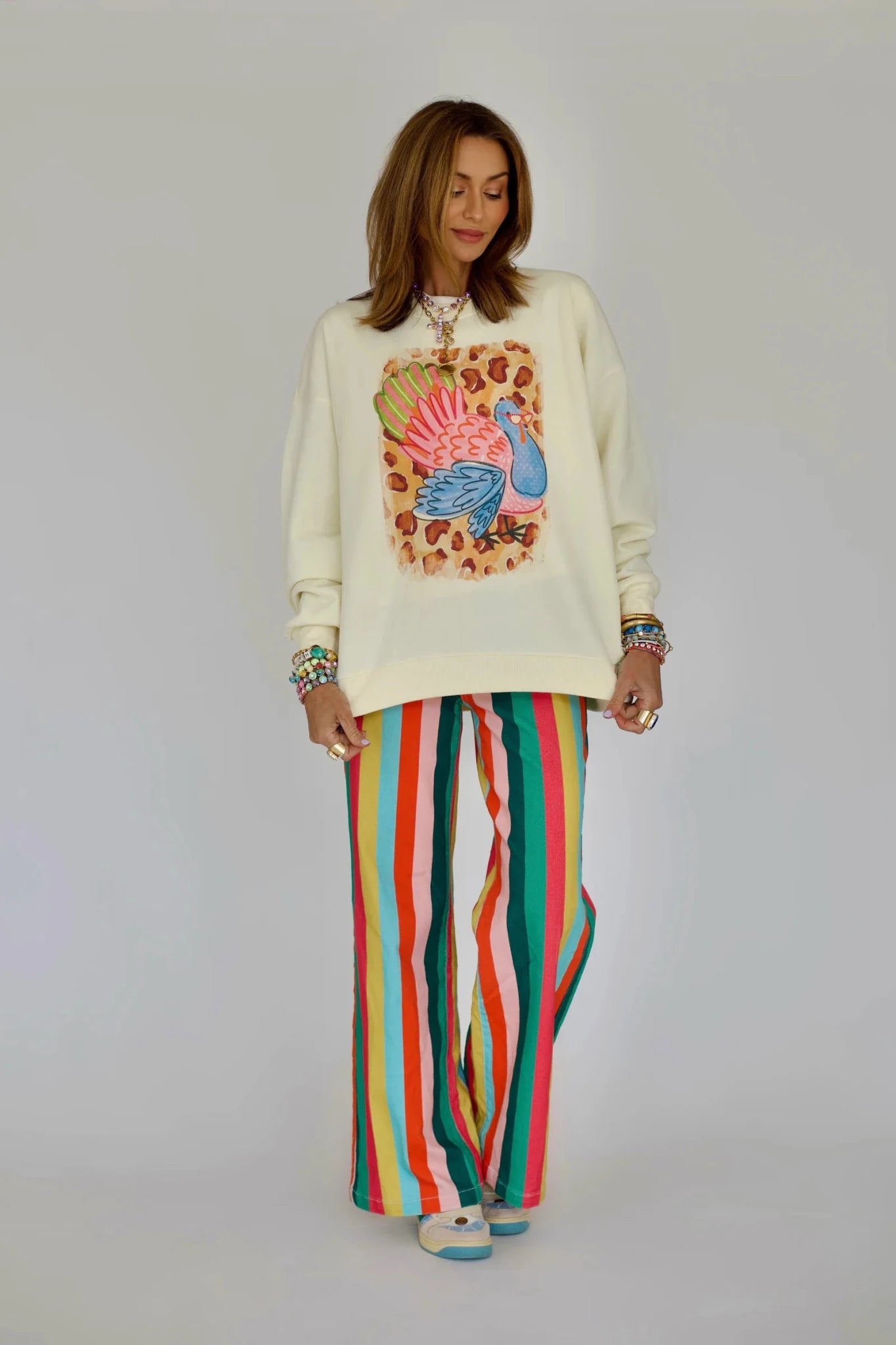 PRESALE 10/20 Pretty Thankful Turkey Sweatshirt | Poppy & Pine - Grayce's Boutique
