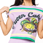 QOS Lavender, Green & Yellow 'Queen Cake' Striped Top | Queen of Sparkles - MainStreet Clothing Co.