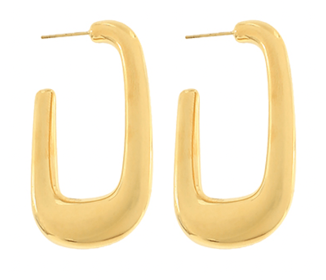 Rectangular Golden Hoop - MainStreet Clothing Co.