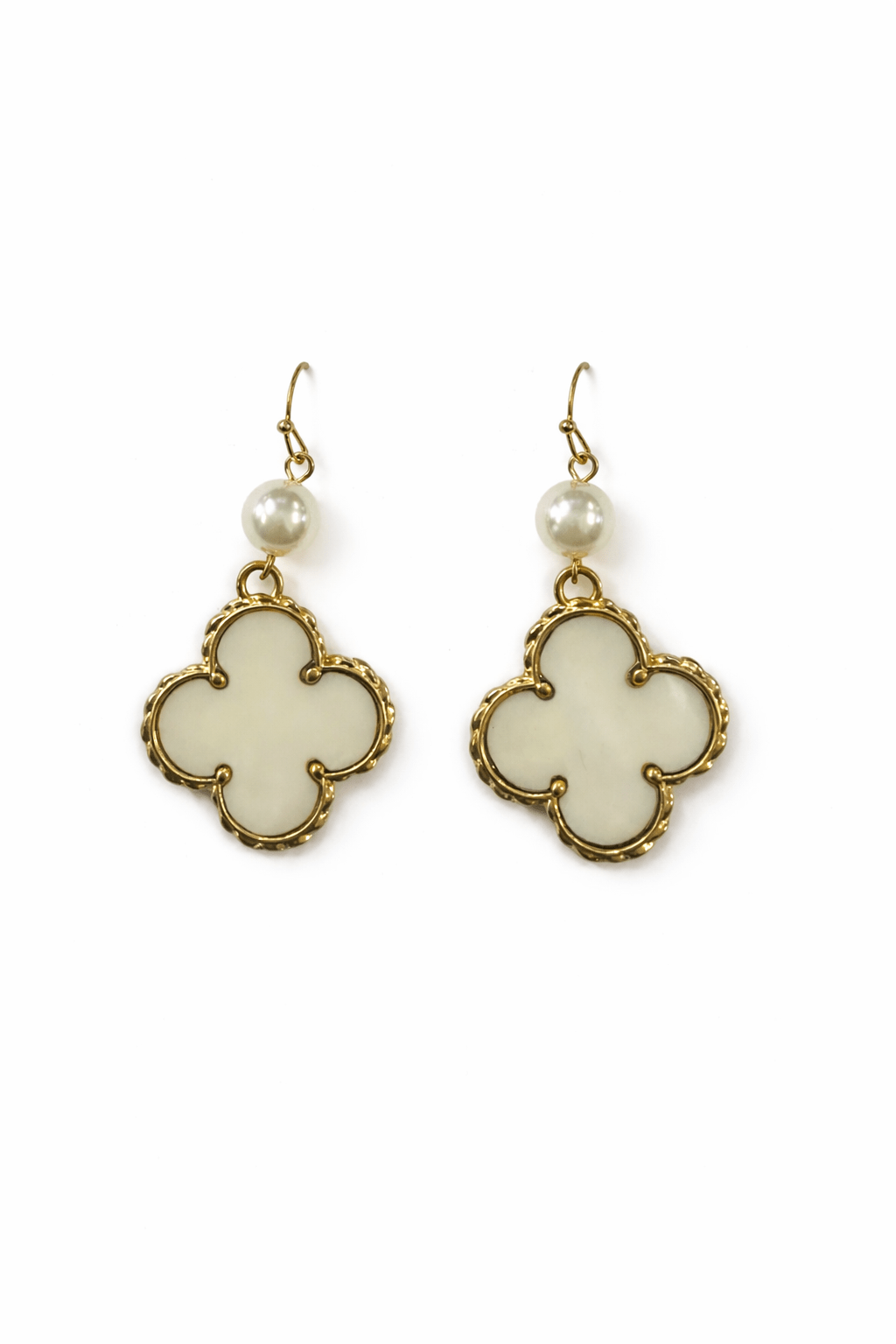 Reversible Clover Pearl Drop Earrings - Grayce's Boutique