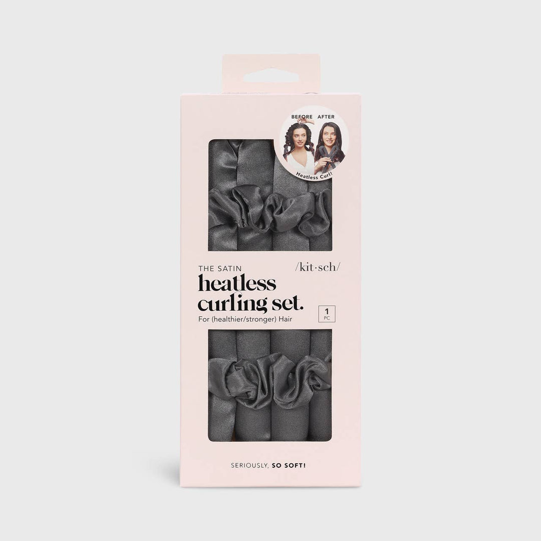 Satin Heatless Curling Set - Charcoal - MainStreet Clothing Co.