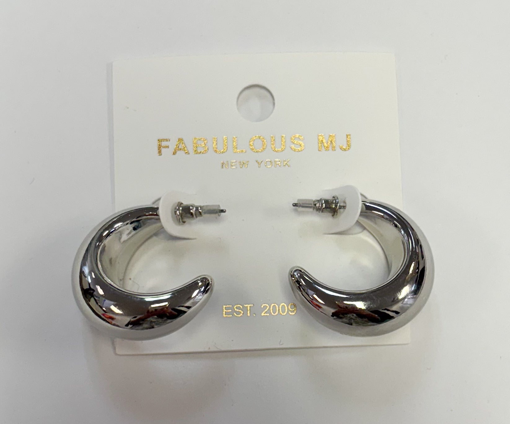Shiny Silver Hoops - MainStreet Clothing Co.