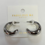 Shiny Silver Hoops - MainStreet Clothing Co.