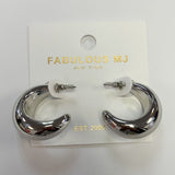 Shiny Silver Hoops - MainStreet Clothing Co.