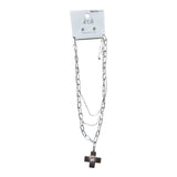 Silver Cross Multi Necklace - Grayce's Boutique