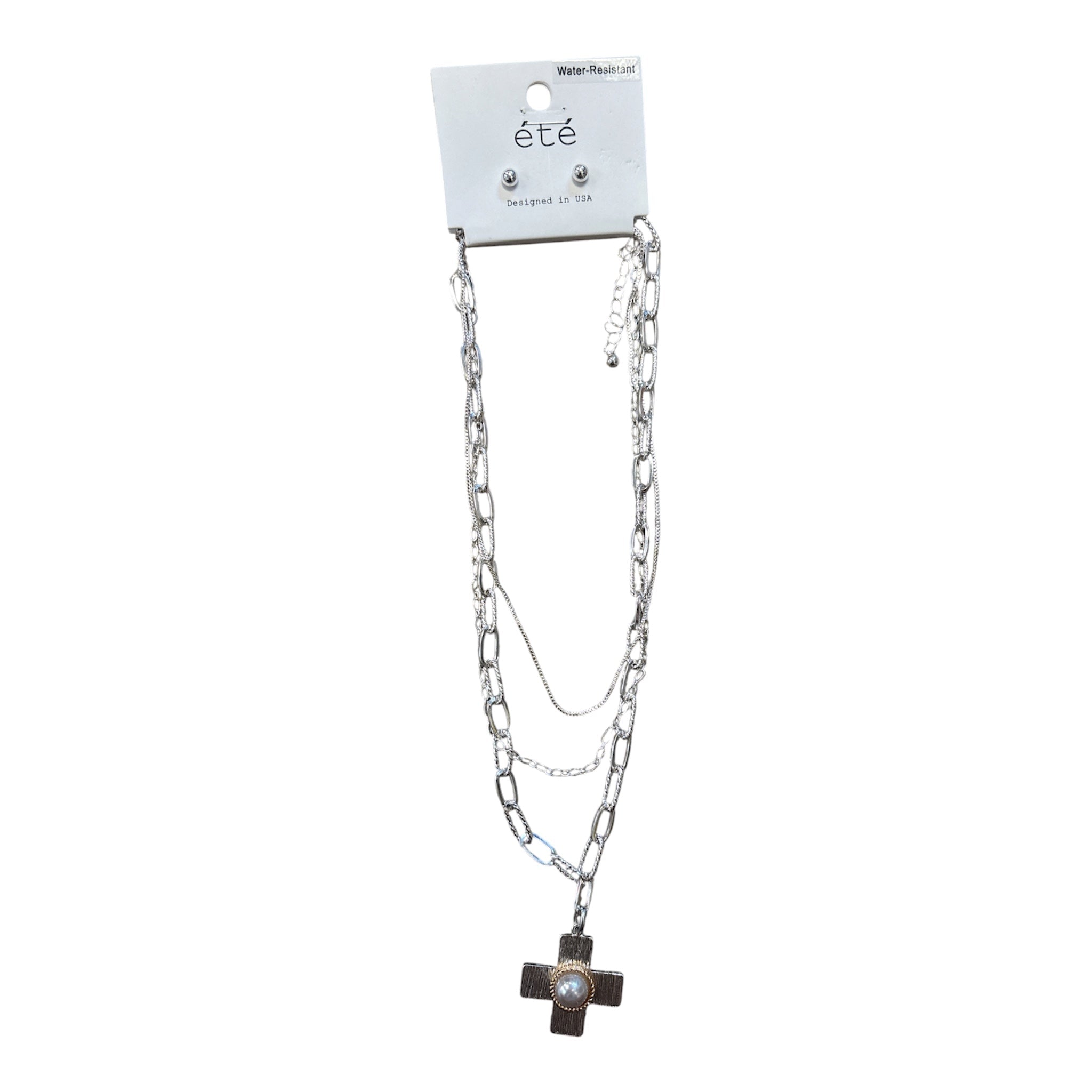 Silver Cross Multi Necklace - Grayce's Boutique