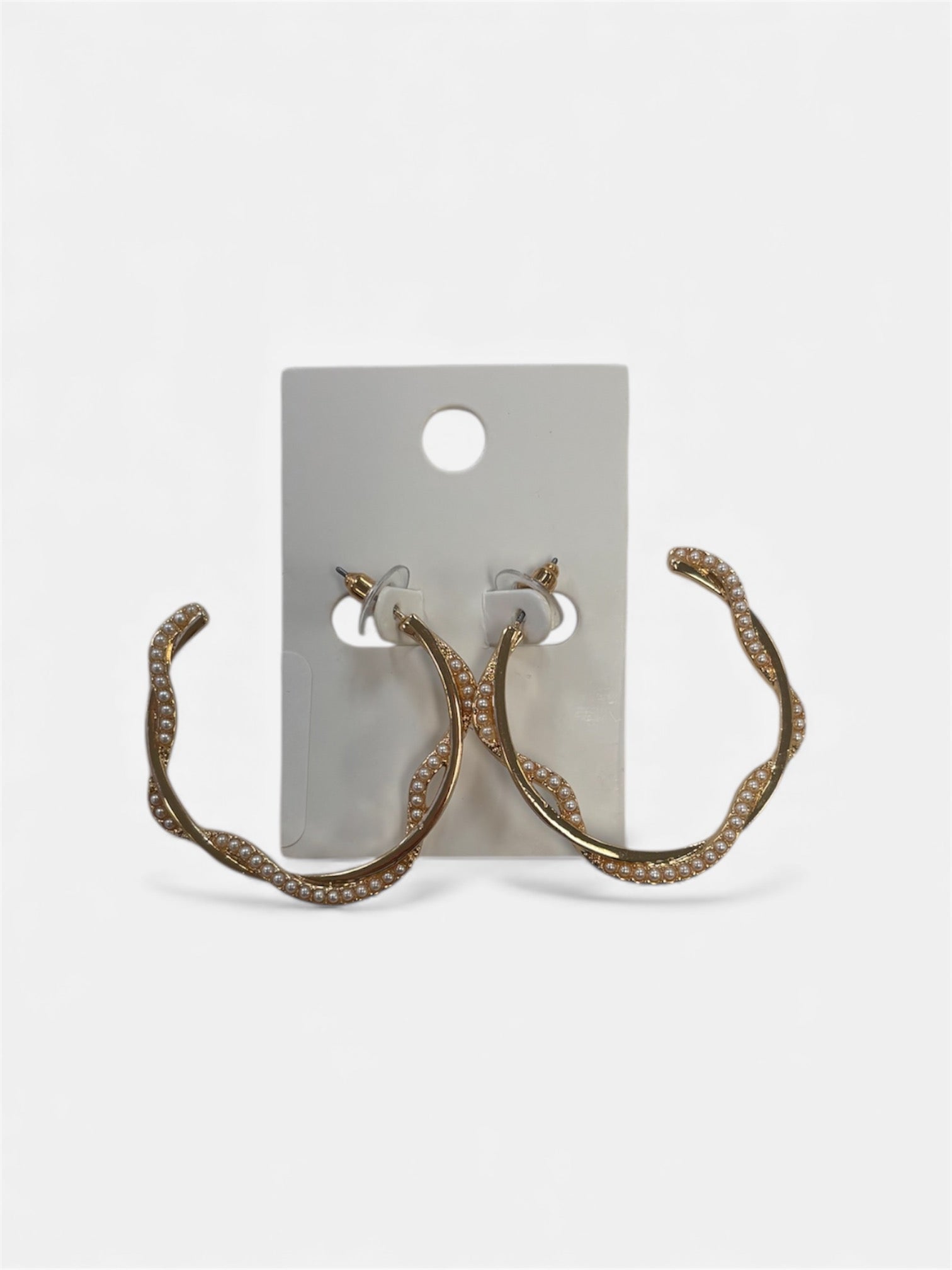 Sleek Pearl Hoops - MainStreet Clothing Co.