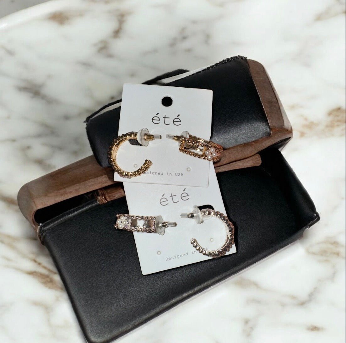 Small Clover Pearl Hoop - MainStreet Clothing Co.