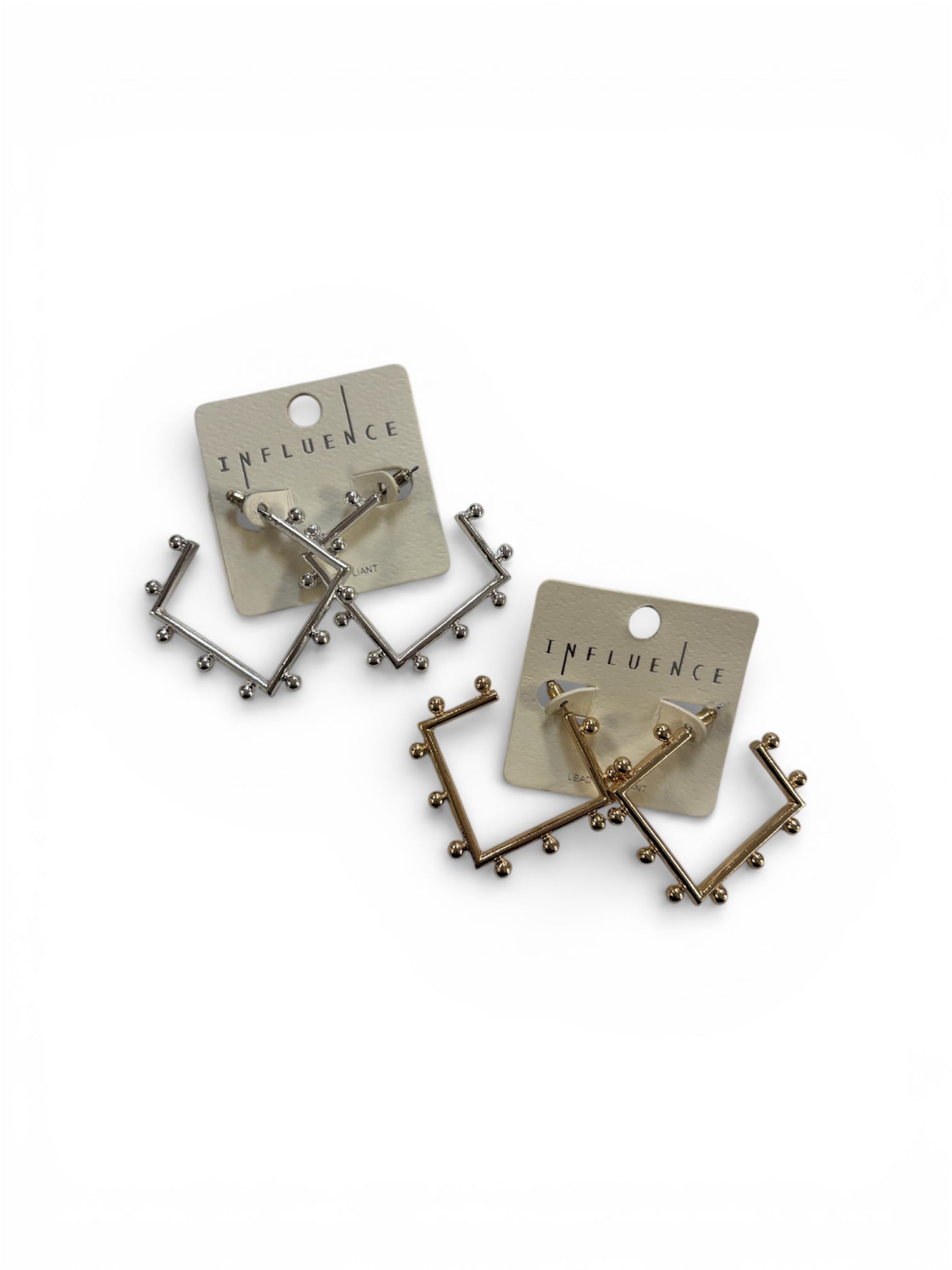 Square Studded Hoops - MainStreet Clothing Co.